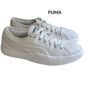 PUMA Sneakers Women's Size 8 White Love Canvas Sneakers 372411-01 Lace Up
